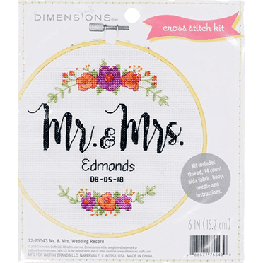 Simplicity Counted Mr. & Mrs. Cross Stitch Kit