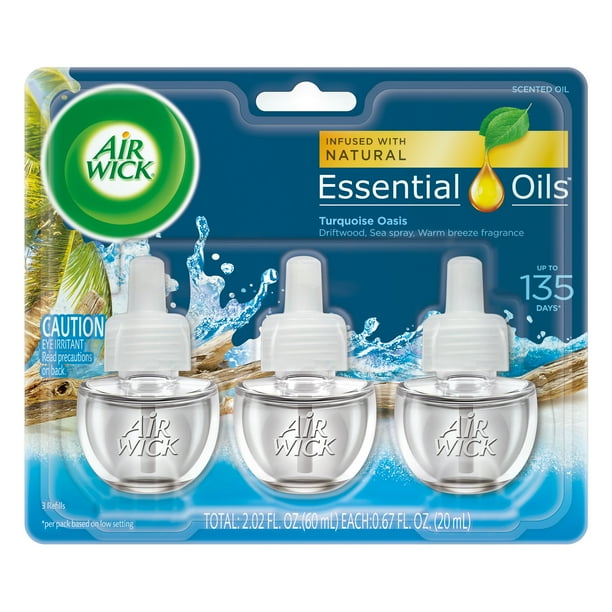 Air Wick Scented Oil 3 Refills, Turquoise Oasis, (3X0.67oz), Air Freshener
