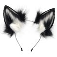 thumbnail image 3 of HAOAN Diadema hecha a mano con orejas de zorro y lobo de piel sintética, accesorios para disfraces de fiesta de Halloween y Navidad, 3 of 4