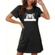 thumbnail image 5 of Camisón corto de talla grande para mujer, camisón de manga corta con estampado de pecho a la moda, camisón para mujer, 5 of 5