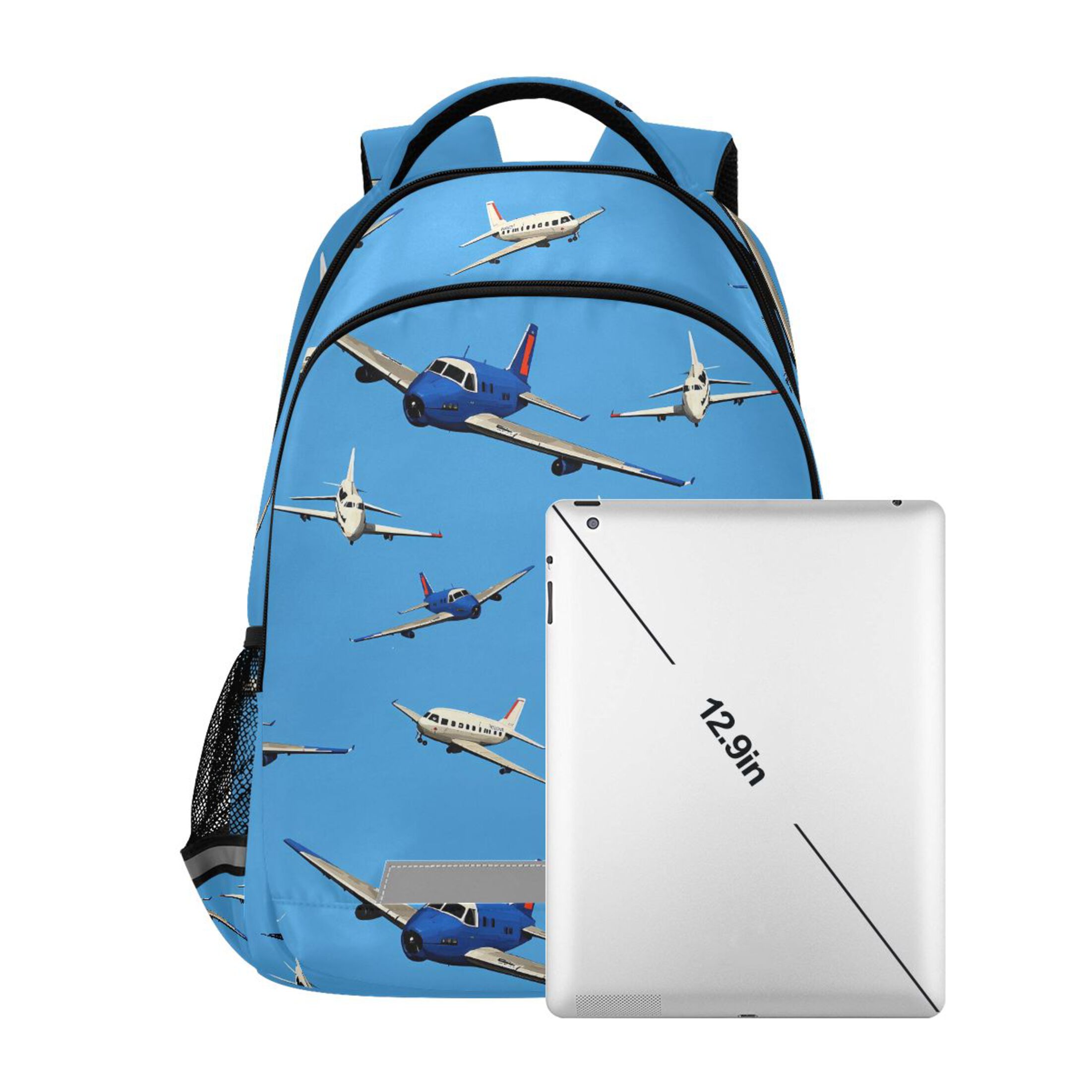 Mochila Infantil de Aviones Volando para Primaria, Bolso Escolar, Bookbag para Niños, Mochila de Viaje 6