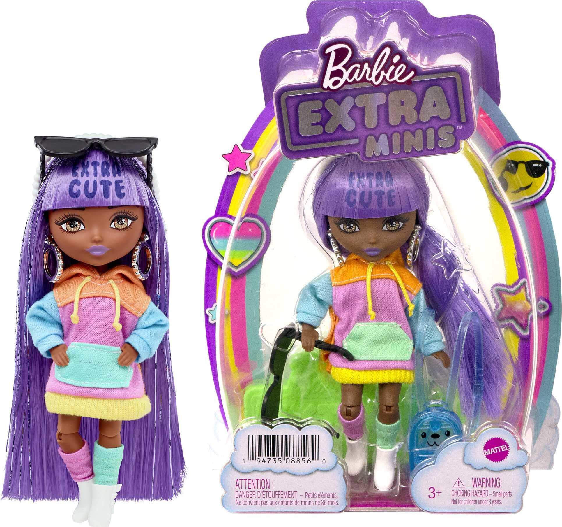 Barbie Extra Minis Doll #7 (5.5 in) in Fashion & Accessories, with Doll Stand