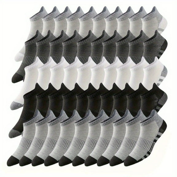 50 Pairs of MenS Socks with Earholes, Slim Waist, And Short Length for Running And Fitness Sports