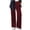 Wine, variant on fheaev Velvet Pants For Women Drawstring Wide Leg Casual Pant Solid Color Elastic High Waist Straight Leg Pants Loose Comfy Trousers With Pockets