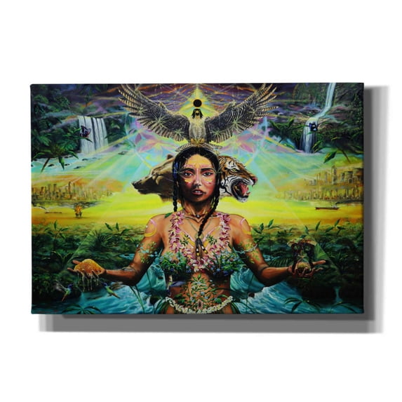 Epic Graffiti 'Gaia Sacrifice' by Jan Kasparec, Canvas Wall Art, 26"x18"