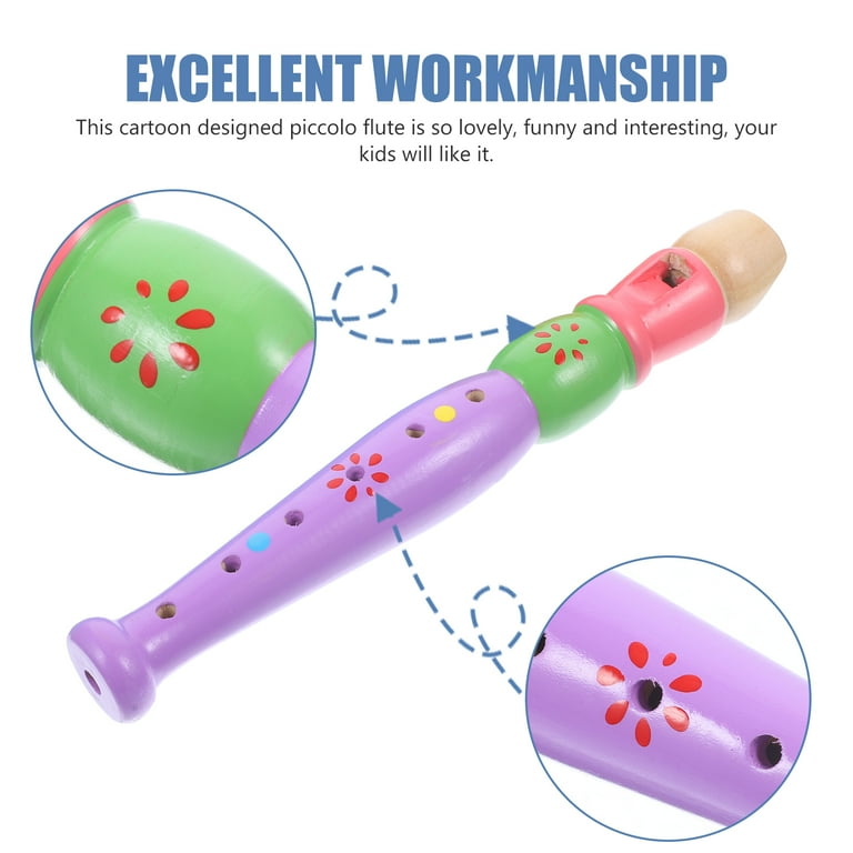 【本物保証】 Pcs 2 Kids Educational Flute Piccolo Instruments Wooden おもちゃ