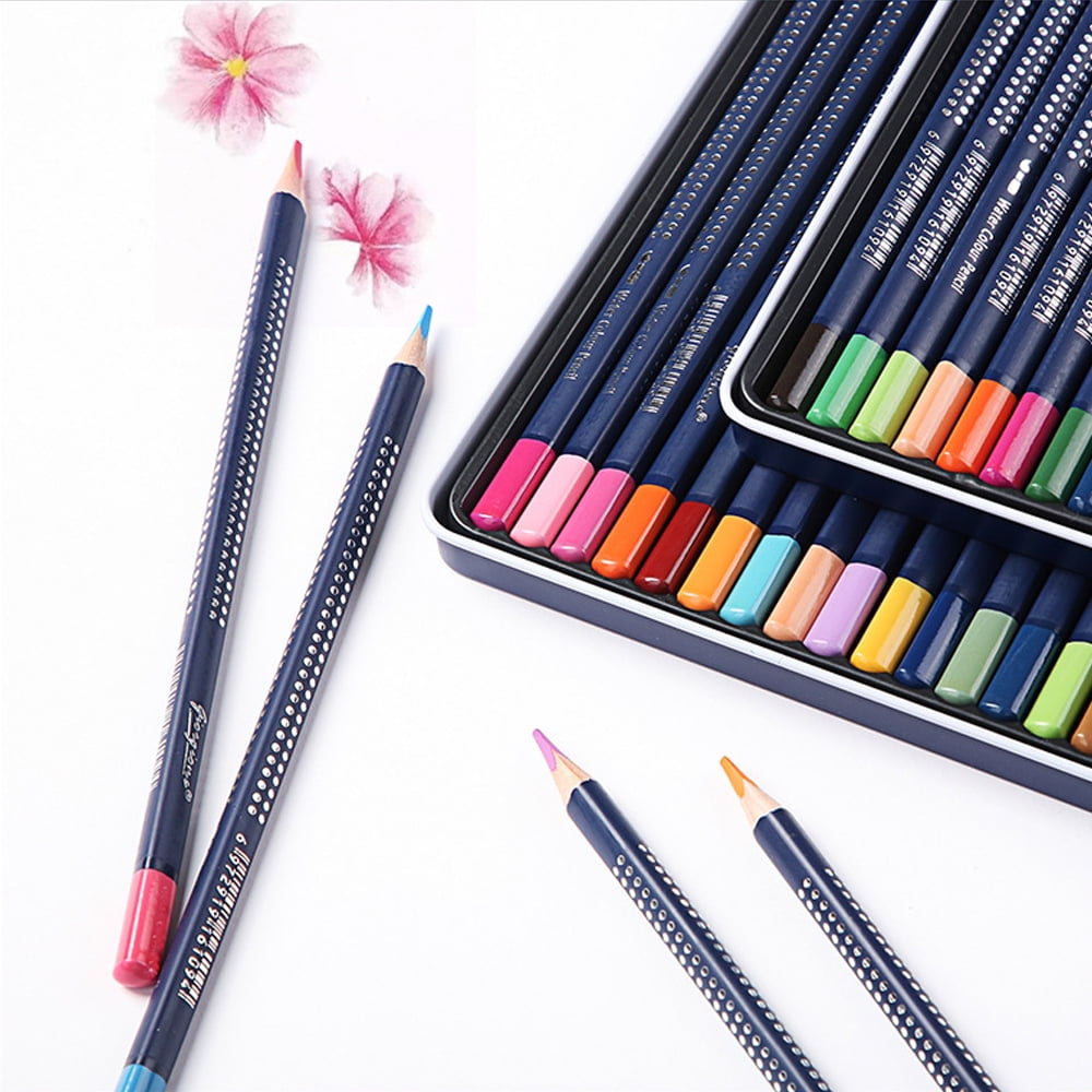 MEGICOT 120pcs /72pcs /48pcs /36pcs /24pcs /12pcs Watercolor Pencils - Includes Colored Pencils, Watercolor Brush and Metal Box, Ideal for Kids Adult Coloring Books Art Pages Art Drawing