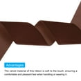 thumbnail image 3 of Velvet Ribbon Gift Wrapping 2 Inch x 10 Yard Brown Single Face Velvet Ribbon Roll for DIY Bouquets Wedding, 3 of 5