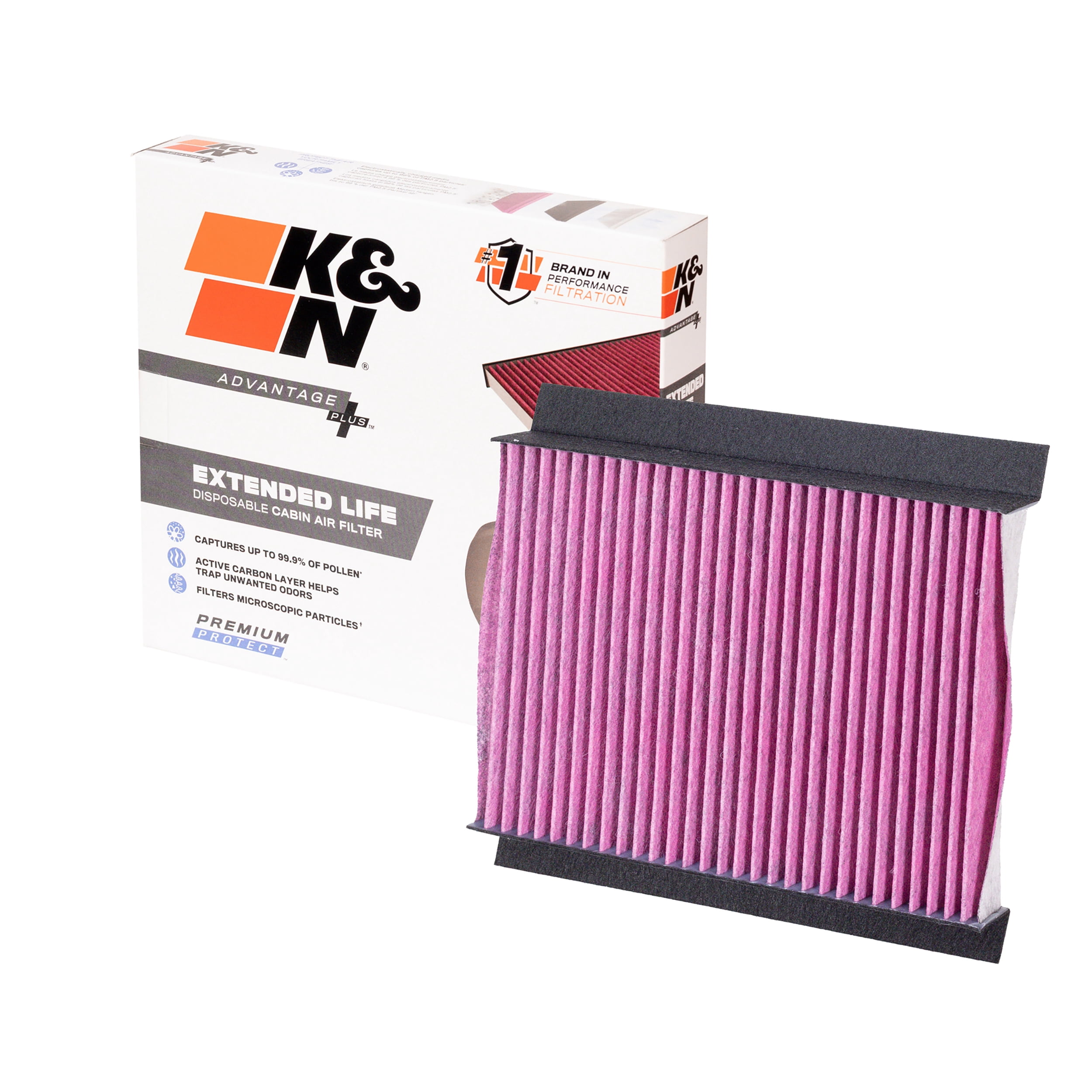 K&N Advantage Plus Cabin Air Filter: Extended Life Disposable, Easy Installation, Cleaner Air Inside Vehicle, DVF6072