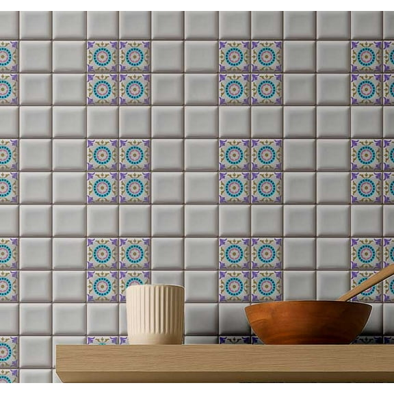 S4Sassy Self Adhesive Wallpaper, Mosaic Tile Wallpaper, White Removable Diy Vinyl Tile Pattern Wall Covering, Plain Peel And Stick Contact Paper For Entryway Accent, Kitchen Backsplash(25"X120")