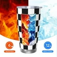 thumbnail image 5 of Checkered Tumbler 20oz Plaid Stainless Steel Vacuum Insulated Tumblers with Lid and Straw Travel Coffee Mug Tea Wine Cups Water Bottle Gifts for Women Cow Lovers, 5 of 6
