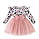 thumbnail image 1 of Odeerbi Niñas Vaca Imprimir Tul Vestido Ruffle Manga Larga Cuello Redondo Patchwork Malla Vestido, 1 of 4