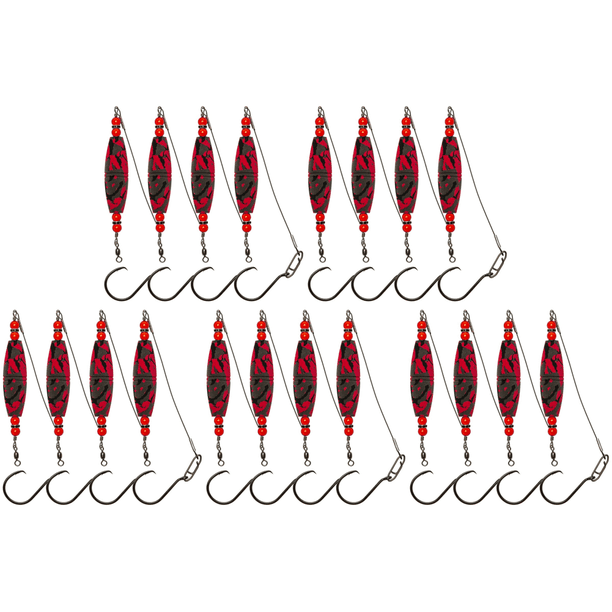 4 Uds. Aparejos Flotantes para Bagre Bobbers Pesca Alta Flotabilidad () Rojo