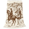 thumbnail image 2 of Balery Western Desert Cowboys1 Manta de Felpa Suave y Acogedora – Cobija de Franela Aterciopelada para Cama, Lavable y Cálida para Sofá, Mascotas, Transpirable-60"x50", 2 of 7