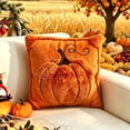 thumbnail image 2 of Halloween Pumpkin Pillow Covers Decorative Fall Plush Corduroy Throw Pillow Cover 18x18 Inch Soft Cute Pumpkin Accents for Sofa Couch Bed Living Room Festive Home Decor - Golden Orange, 2 of 6