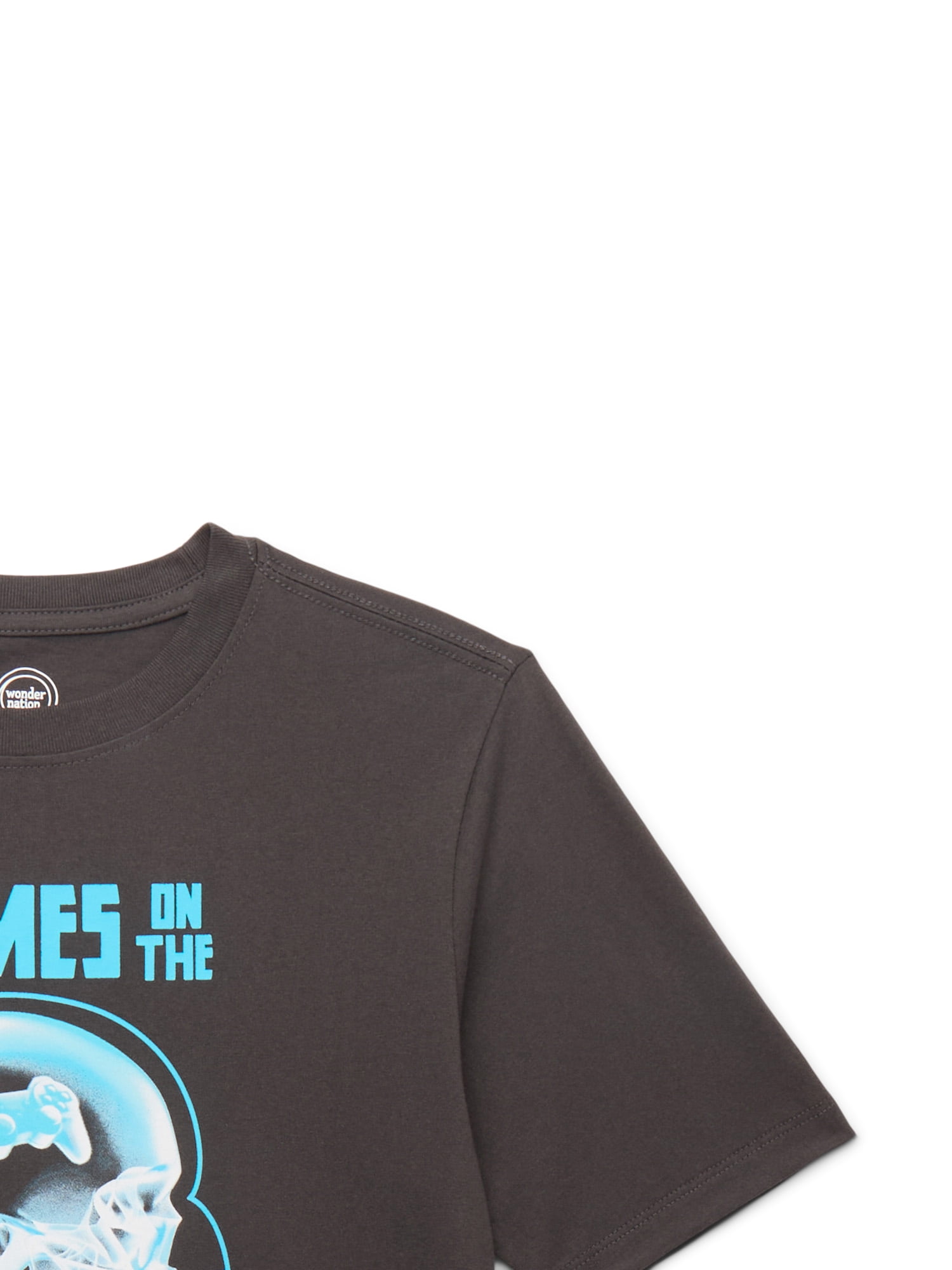 Wonder Nation Games on the Brains, Crew Neck, Short Sleeve, Graphic T-Shirt, Sizes 4-18