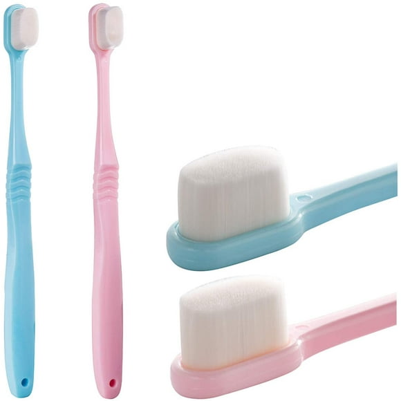 Extra Soft Toothbrush For Sensitive Gums, Micro-Nano Manual Toothbrush with 20000 Soft Floss Bristle for Gum Care, Protect Fragile Gums Good Cleaning Effect (2 Pack)