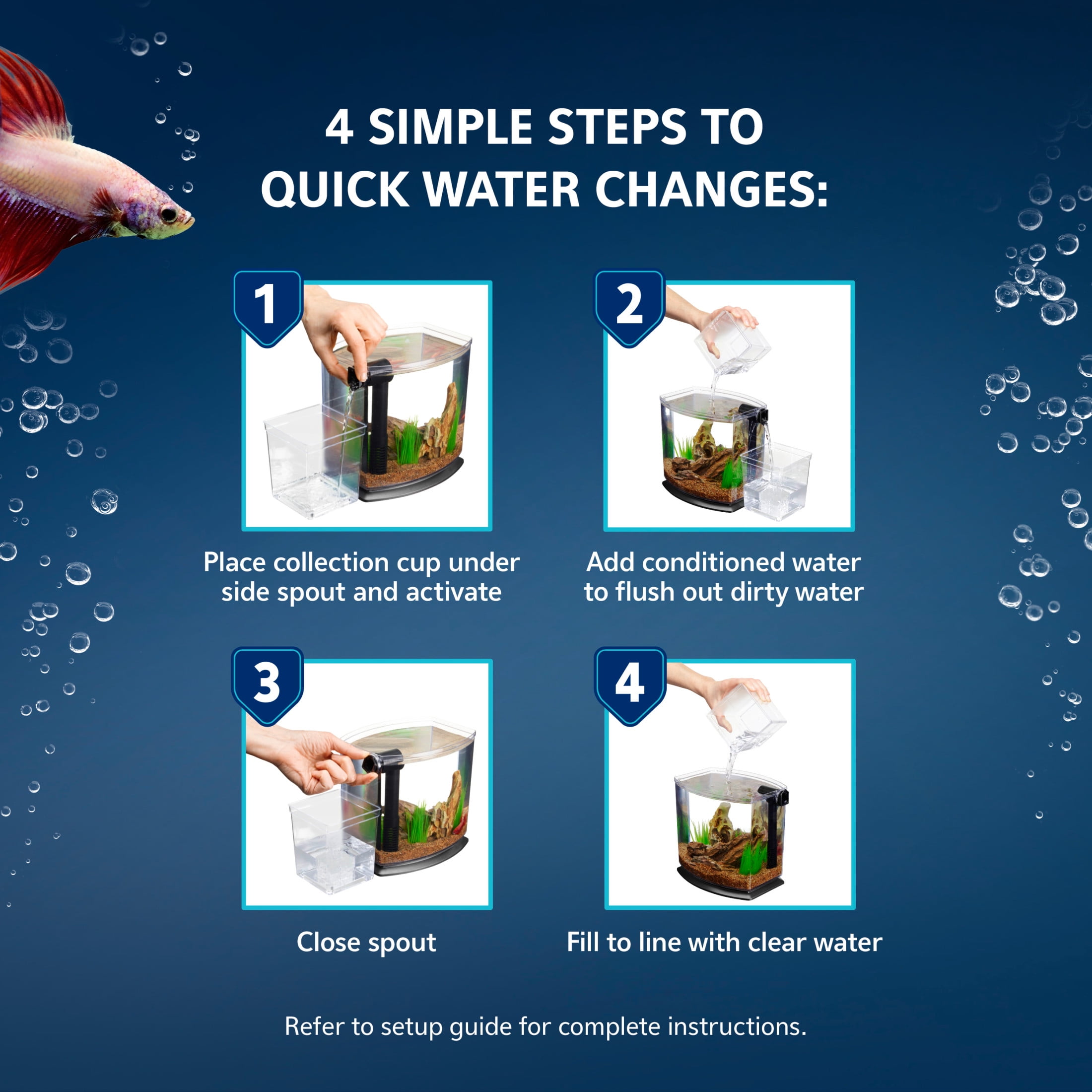 Aqueon BettaBow with Quick Clean Technology Aquarium Kit Black Black 1 Gallon