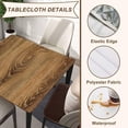 thumbnail image 4 of Square Fitted Card Tablecloth Wood Grain Table Cloth Cover with Elastic Edge Brown Wooden Tablecloths Waterproof Cloths for Indoor Outdoor Decoration, Fit for 36"x36" Tables, Style-8, 4 of 4