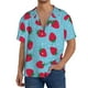 thumbnail image 1 of Balery Strawberries Camisa Casual de Manga Corta con Botones para Hombre, Texturizada, Estilo Cubano, para Playa, Verano-Medium, 1 of 5