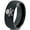 Black Dome Tungsten, variant on Tungsten Skull and Crossbones Bones Band Ring 8mm Men Women Comfort Fit Black Beveled Edge Brushed Polished