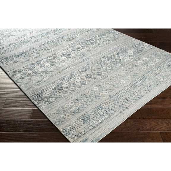 BoutiqueRugs Ensley Bohemian, Transitional Area Rug - Pale Blue, Medium Gray, Light Gray - 18" x 18" Sample