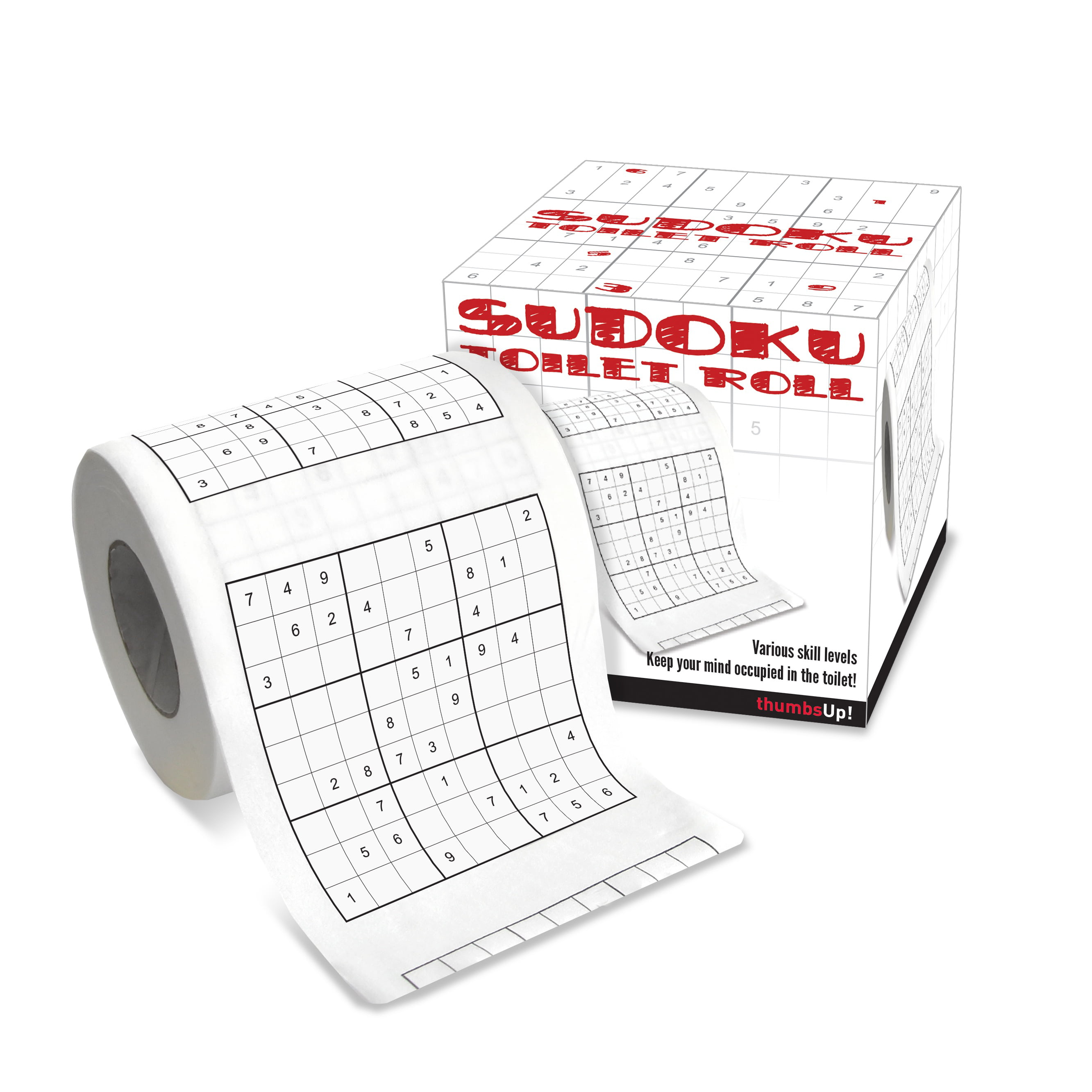 2 pk 1 Roll of Sudoku Toilet Paper Tissue Napkin Prank Fun Birthday Party Novelty Gift Idea