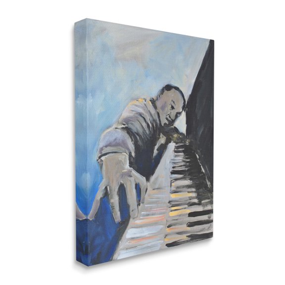 Stupell Industries Piano Player Blues Musician Expressive Painting, 36 x 48, Design by Allayn Stevens