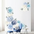thumbnail image 4 of Wall Sticker 2pcs/Set Peony Series Blue Home Bedroom Decoration PVC Waterproof, 4 of 8