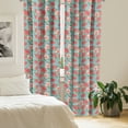 thumbnail image 2 of Ambesonne Hibiscus Curtains, Tropic Flowers and Bubbles, Pair of 28"x95", Teal Coral, 2 of 5