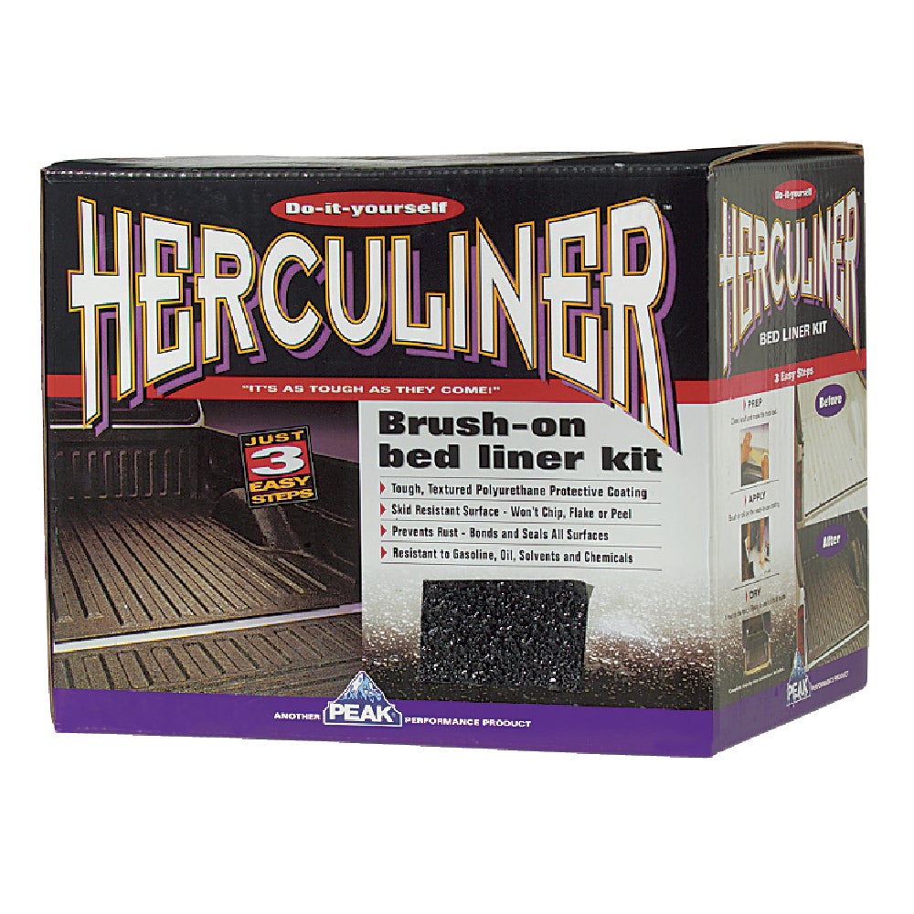 Peak Herculiner Gal. BrushOn Bed Liner Kit, Black