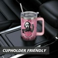 thumbnail image 7 of 40 Oz Halloween Tumbler with Handle, Lid and Straw, Halloween Ghostface Cup Horror Spooky Gifts for Women Girls, Halloween Cups for Adults, Pink, 7 of 7