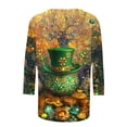 thumbnail image 5 of TaTaai St. Patrick's Day Women's Casual Print Round Neck 3/4 Sleeve T-Shirt Loose Top Gift, 5 of 5