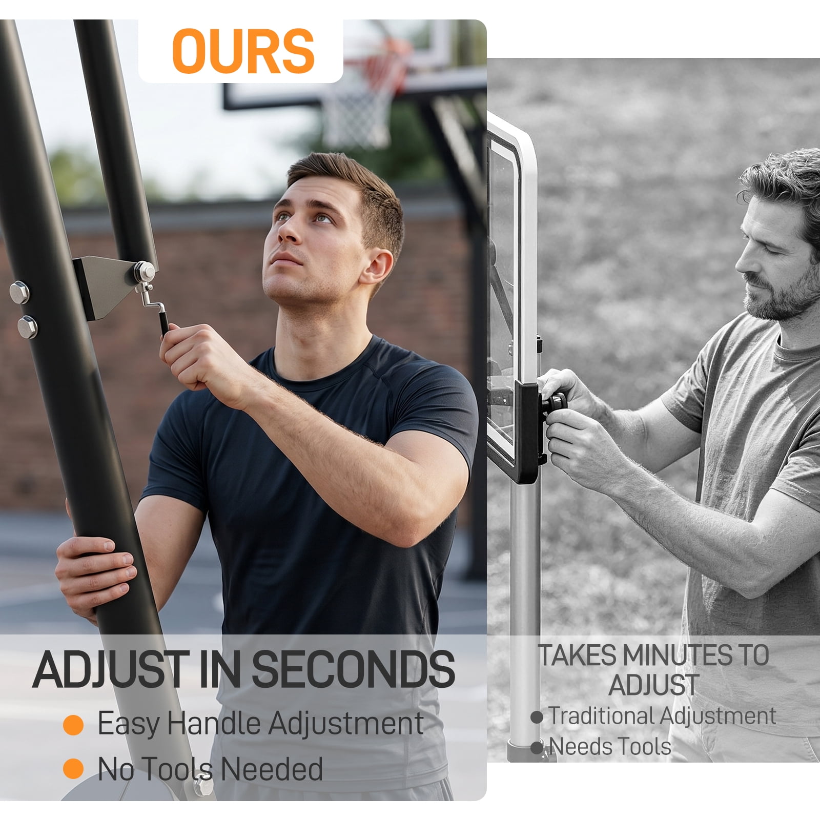 Ktaxon 48in Portable Basketball Hoop Outdoor, 4.5-10FT Adjustable Height, Free Sandbag, Basketball Goal System for Youth and Adults