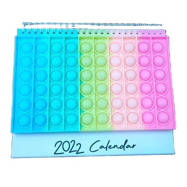 Push Bubble Finger Sensory Toys 2022 Cubierta De Burbuja De Silicona Calendario De Descompresión Flip Calendario De Escritorio Yuarrent FN007063-02