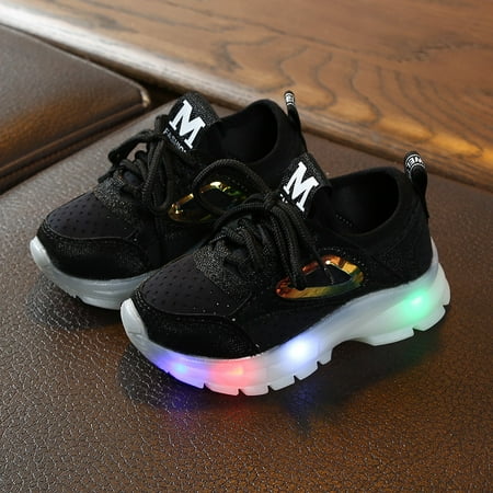 

Baby shoes Children Baby Girls Boys Breathable Mesh Led Luminous Sport Run Shoes CHMORA