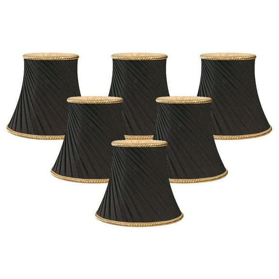 Royal Designs, Inc. Decorative Trim Twisted Bell Chandelier Shade CS-507BLK-6, Black, 3 x 5 x 4.5, Pack of 6