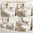 thumbnail image 3 of 105.9'' Extra Deep Cloud Couch, Contrast Color Boneless Couch Bed, Teddy Fabric Modular Sectional Sofa with Deep Seat, L Shaped Couch  for Living Room, No Assembly Required, White, 3 of 11