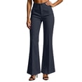 thumbnail image 2 of Cmfcve Flare Dress Pants for Women Stretchy High Waisted Business Work Trousers Button Fly Casual Trousers with Pockets, 2 of 8