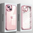 thumbnail image 2 of 2024 New High Quality Plating Clear Phone Case For iPhone 16 15 14 11 12 13 Pro Max Plus Soft TPU Shockproof Bumper Cover funda Silver For iPhone 12 ProMax, 2 of 6