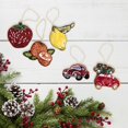 thumbnail image 2 of STP Goods Oranges Handmade Beaded Christmas Hanging Ornament 3.9” (10 cm) Christmas Tree Ornament Christmas Ornament Christmas Tree Hanging Decoration Holiday Decor, Orange and Green, 2 of 2