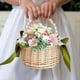 thumbnail image 5 of Pearl hand-held flower basket, wicker basket, souvenir flower basket, 5 of 5