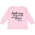 thumbnail image 3 of Inktastic Though She Be but Little She is Fierce Quote Shakespeare Girls Long Sleeve Toddler T-Shirt, 3 of 5