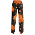 thumbnail image 6 of QWKLEAJ Halloween Pajama Pants Women Spooky Sleepwear Bottoms Cute Ghost Print Lounge Pants Flannel Holiday Trousers Fall Winter Cozy Sleep Pants Funny Skeleton Loungewear Festive Nightwear, 6 of 9