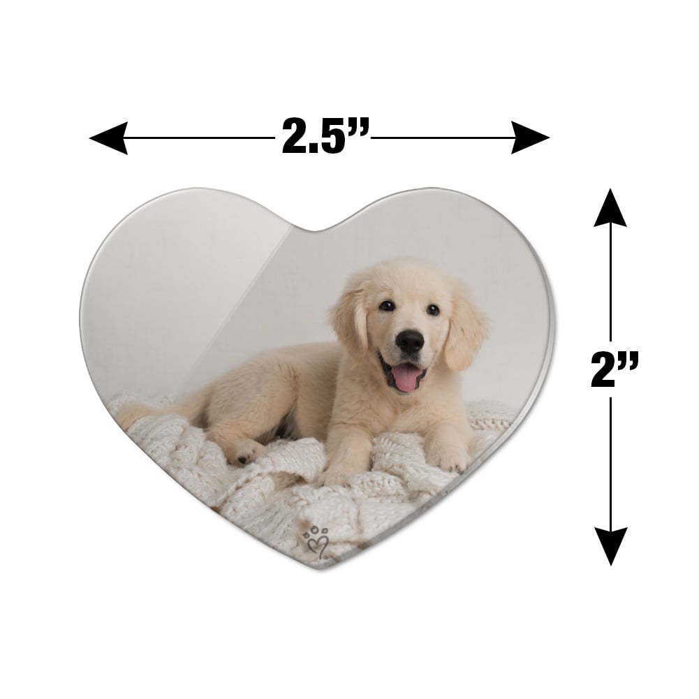 Golden Retriever Dog and Hearts Magnet Valentines Day Gifts Holiday Home Decor 