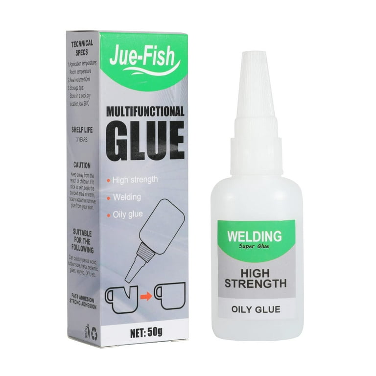 Jue-fish Welding High-Strength Oily Glue 1 Pcs Universal Super Glue Gel, Instant Bonding, Strong Adhesion, Repairs Last A Long Time for Metal, Plastic