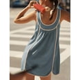 thumbnail image 3 of Vestido Athlisan Summer Athletic sin mangas para mujer azul/gris, 3 of 6