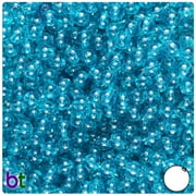 BeadTin Teal Transparent 6mm Round Plastic Beads (500pcs)