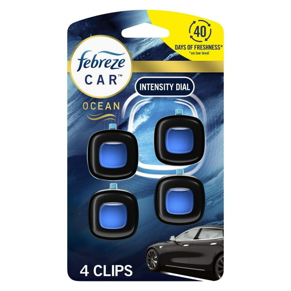 Assainisseur d’air Febreze Voiture sous forme de pince pour bouche d’air, parfum Océan, pince pour bouche d’air de voitur