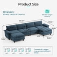 thumbnail image 2 of LINSY HOME Modular Sectional Sofa with 2 Movable Ottomans, 4-Seat U Shaped Cloud Couch for Living Room, Blue, 2 of 8